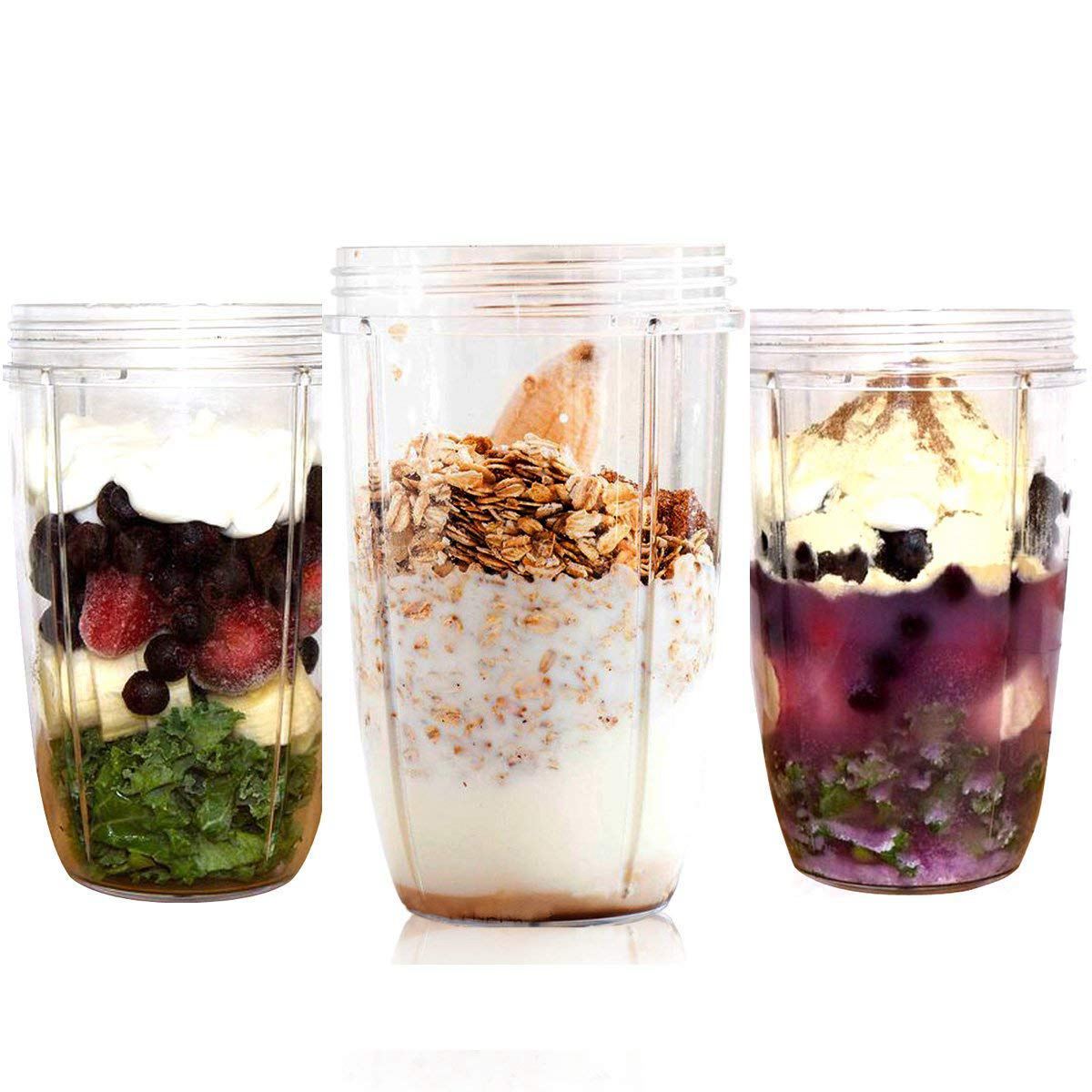 Nutri Compatible 32oz Cup & Blade Replacement Set Tall Blender Cup & 6 Fin Extractor Blade Accessories