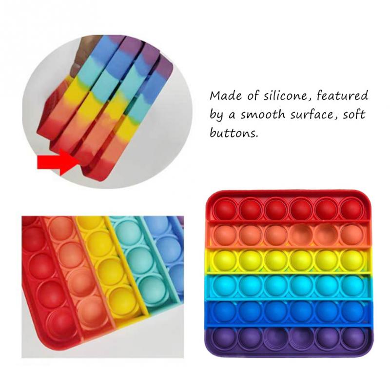 Relieve stress sensory toys children adults relax ainbow Push It Bubble Antistress Toys