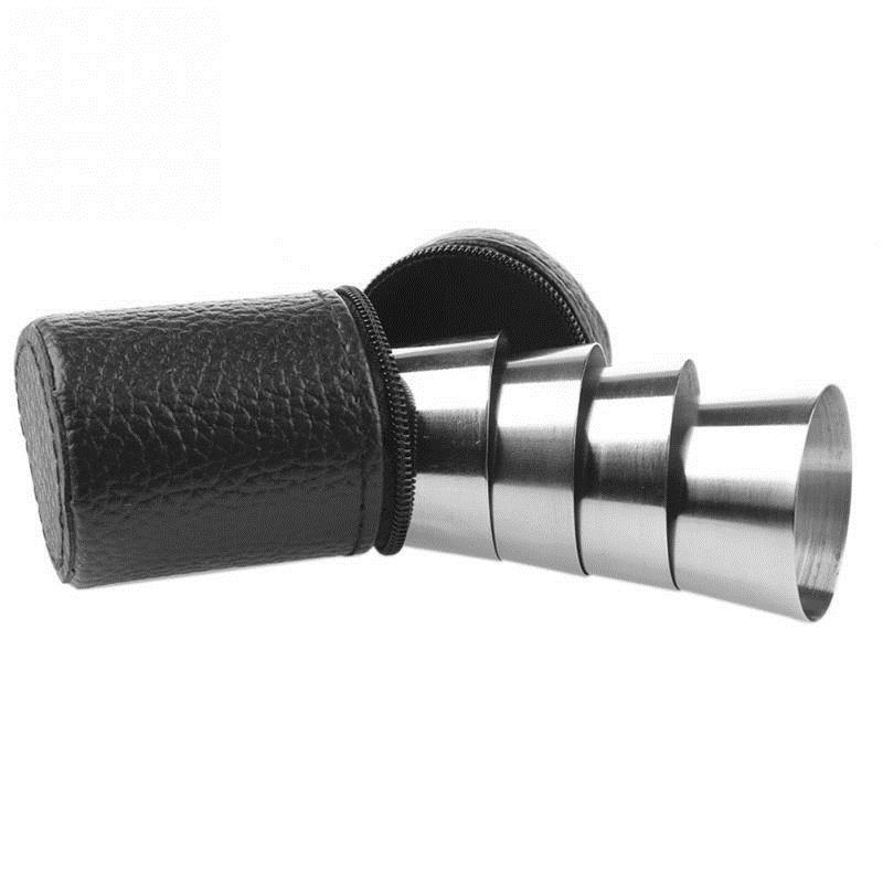 4/6Pcs/Set Travel Outdoor Practical Stainless Steel Cups Shots Set Glasses For Whisky Wine 30ml Portable Set With Case Ideal