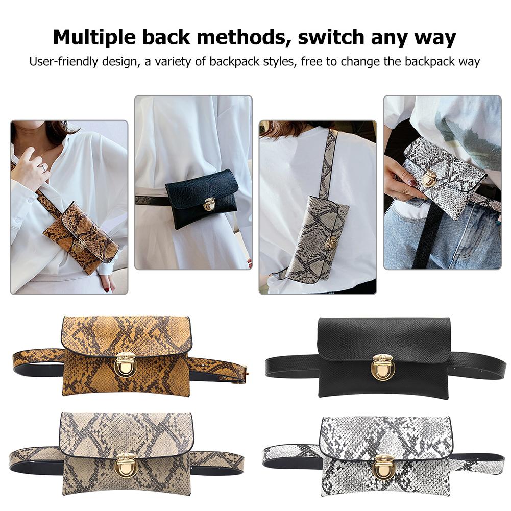 Frauen Taille fanny Gürtel Packungen PU Leder Schlange drucken Crossbody Brust Taschen
