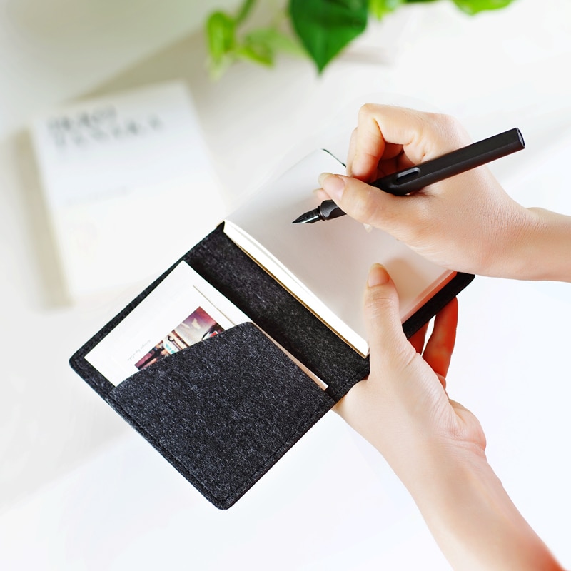 Mini Pocket Notebook Memo Pad Wool felt Note Book Stationery Traveler Journal Stationery To Do List Tear Checklist Note Pad