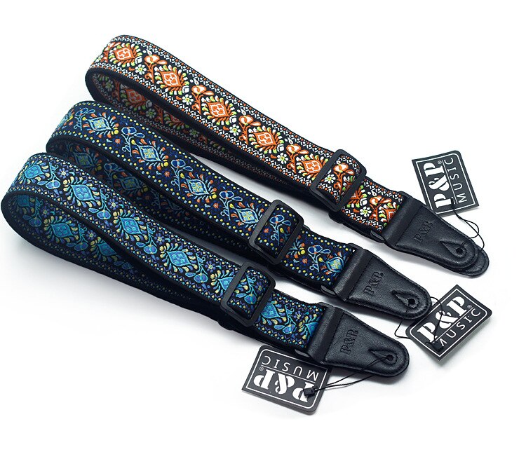 Geborduurde Gitaarband Nationale Stijl Schouderband Lint Muziekinstrument Band Gitaarband Instrument Gitaar Deel