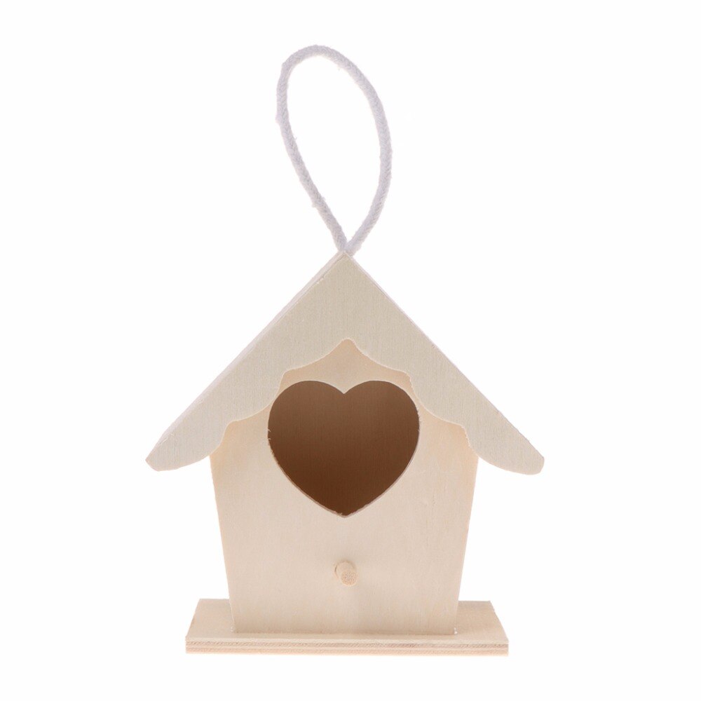 Bird Nest Natural Wood House Heart Shaped Parrot Wall Mounted Hanging Bird Cage Parrot