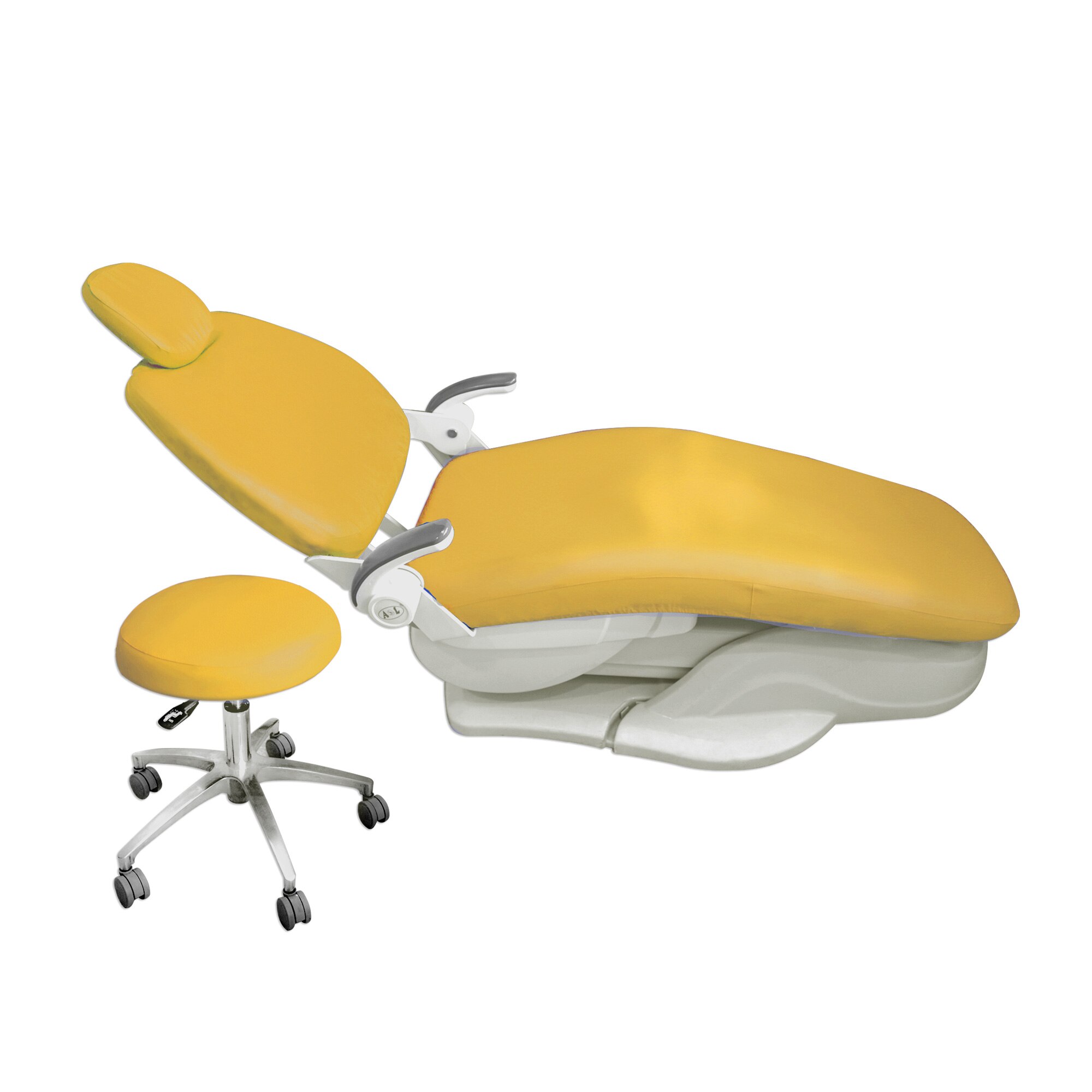 Dental PU Leather Unit Dental Chair Seat Cover Chair Cover Elastic Waterproof Protective Case Protector Dentist Equipment 1 Set: yellow