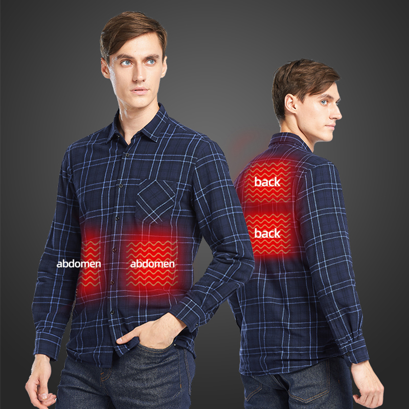 Camisa a cuadros calefactada para hombre, camisa con calefacción infrarroja para senderismo por USB al aire libre, Camping, invierno, 2022