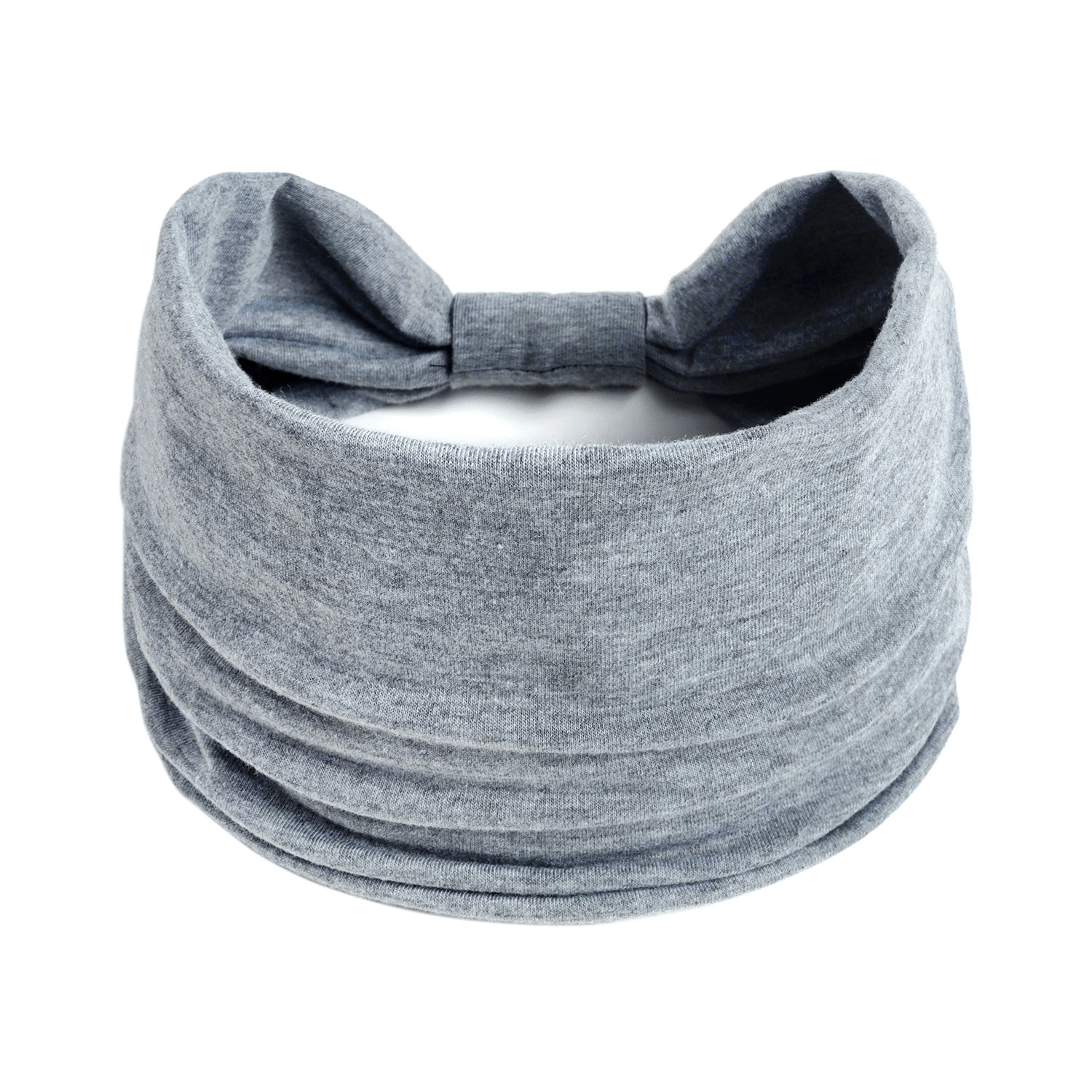 Boho Effen Kleur Brede Hoofdbanden Vintage Knoop Elastische Tulband Headwrap voor Vrouwen Meisjes Katoen Zachte Bandana Haaraccessoires: Blauw