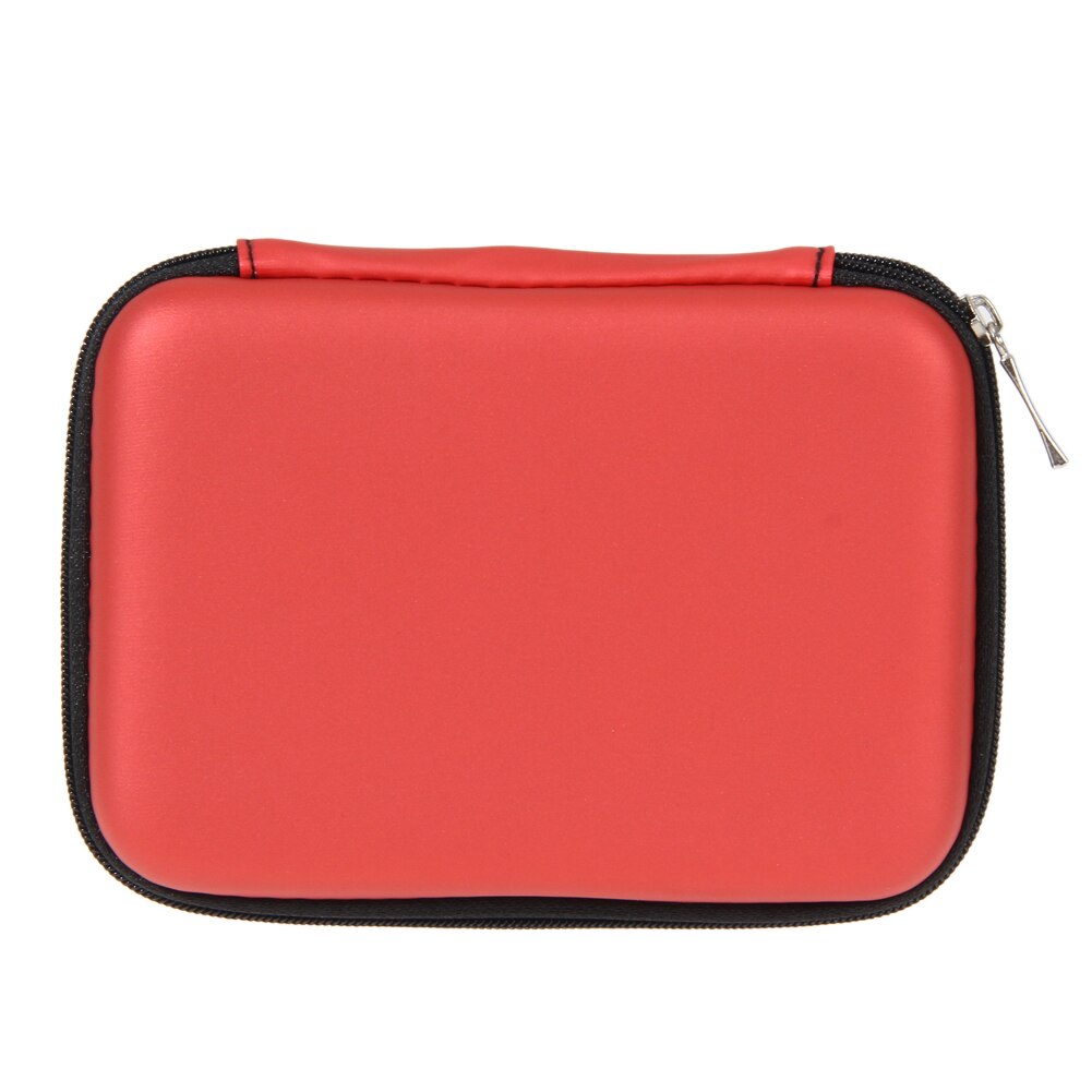 Legeringsfrø 1 stk bærbar 2.5 "ekstern opbevaring usb harddisk disk hdd bæretaske dækning multifunktionskabel øretelefon pose taske: Rød