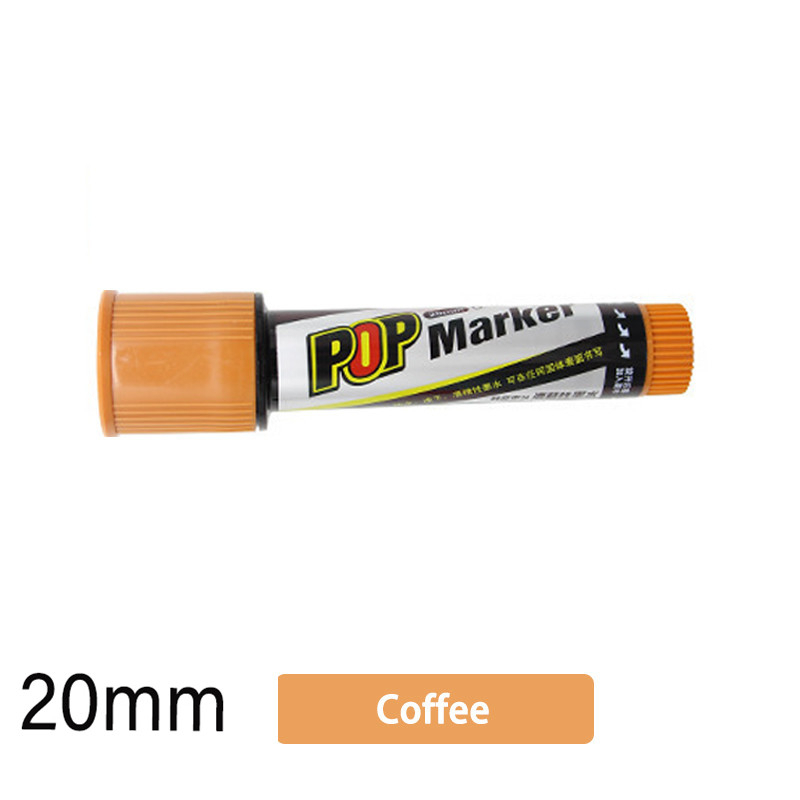 20mm vandtætte permanent markør plakat pen reklame pen farve maling alkohol fiber pen pop grafisk skitse pen kunst forsyninger: 20mm kaffe