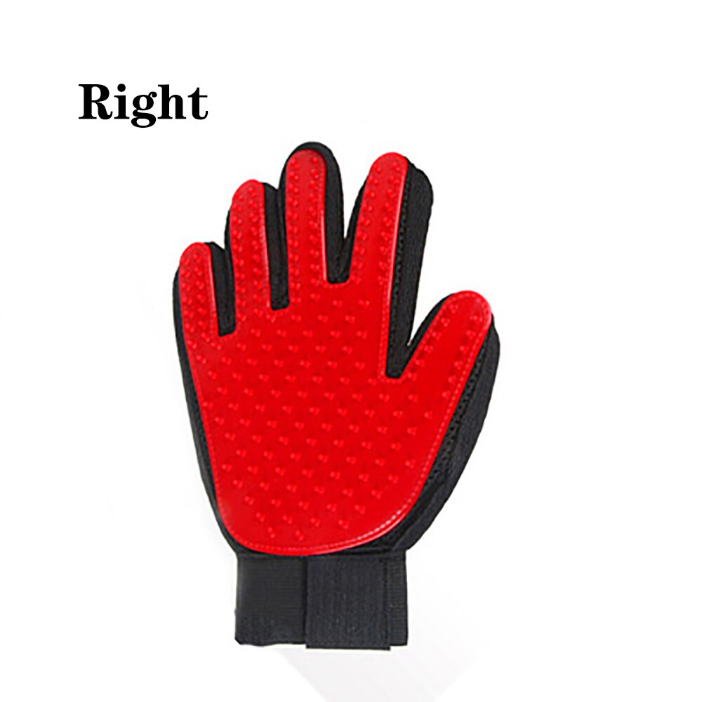 Gants de toilettage pour chiens et chats, brosses en Silicone, pour le bain, plusieurs couleurs: Red Right