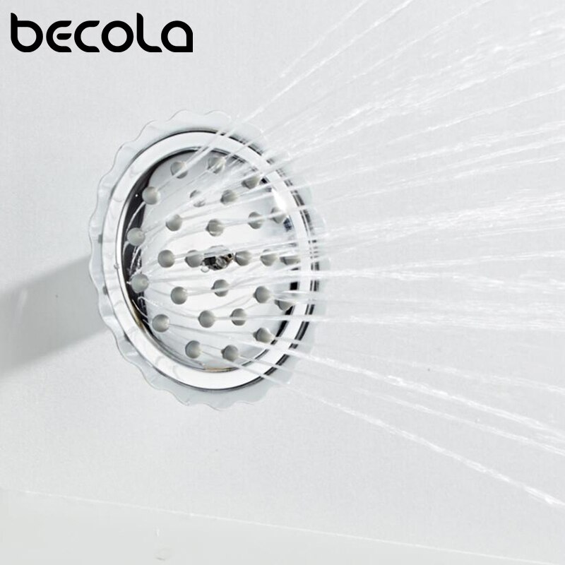 BECOLA 4 inch Rainfall Shower Head Stainless Steel Ultra-thin Showerheads Rain Shower Chrome Finish Round & Square