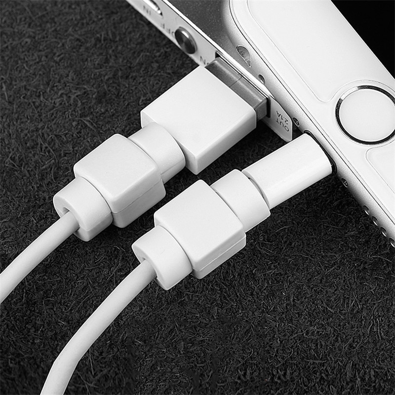 10 stks Mini Leuke Siliconen USB Kabel Protector Data Line Cord Bescherming Case Kabelhaspel Cover Voor iPhone 5 6 6 s 7 Plus 8 Kabel