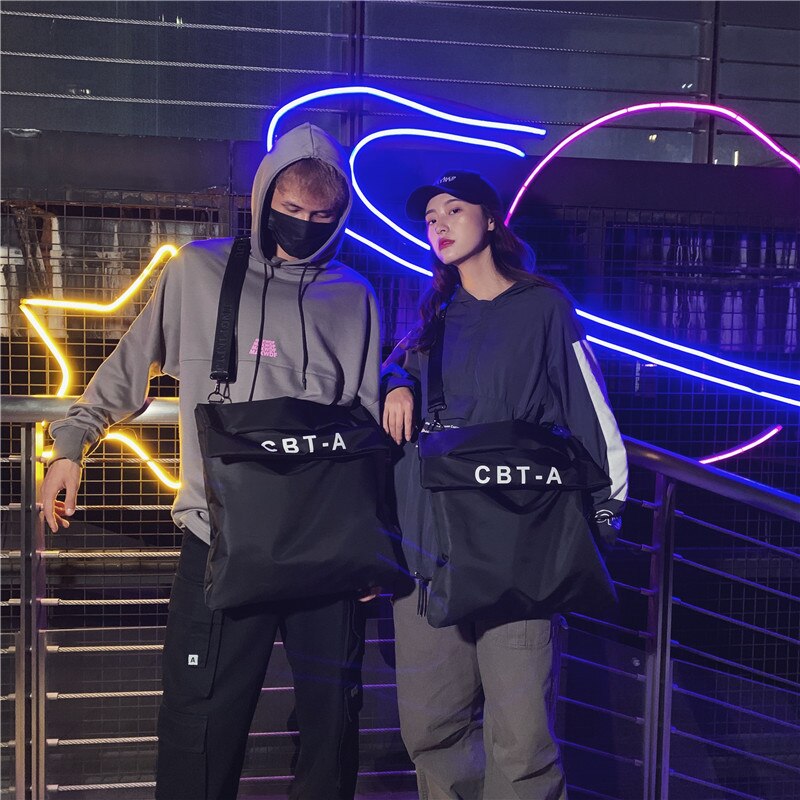 Ougger novo saco do mensageiro do hip hop capacidade da forma casal saco do carteiro esportes lazer estudante versátil bolsa de ombro