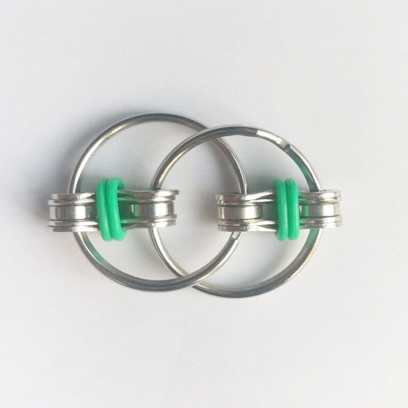 Nowe Puzzle metalowe Fidget zabawka dla dzieci autystycznych łańcucha Fidget zabawki stres relief ADHD Top Puzzle ręcznie Spinner breloczek zabawki sensoryczne: Green 18G