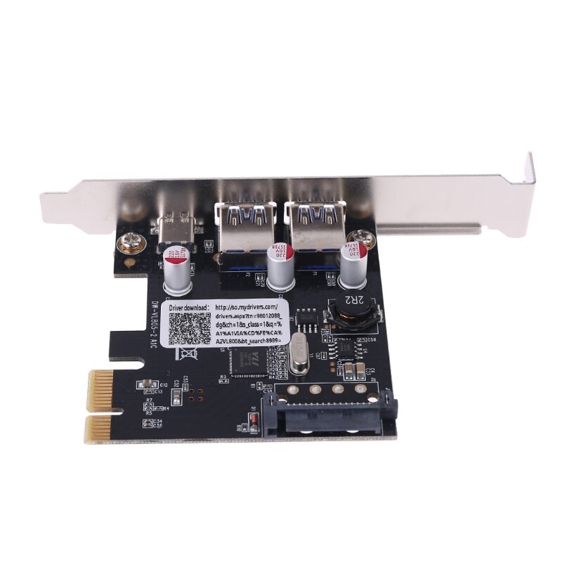 Pcie pci express naar usb 3.1 type -c 2- poort usb 3.0 type-a riser-uitbreidingskaart