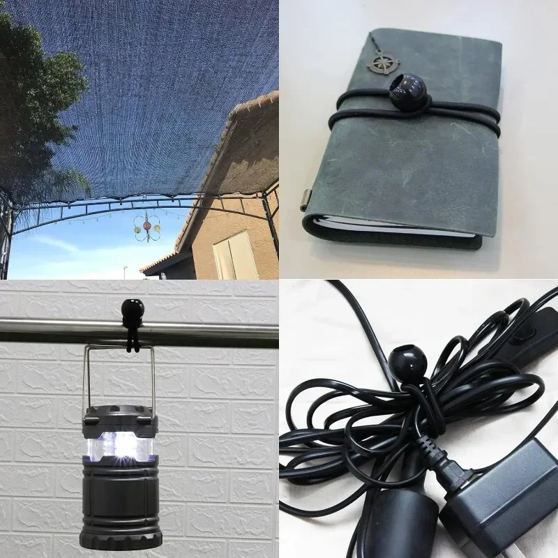 10pcs Binding Elastic Rope With Elastic Balls Tent Stakes Canvas Tent Cloths Ship Pole Fixation Flagpole Tie Camping Accessories