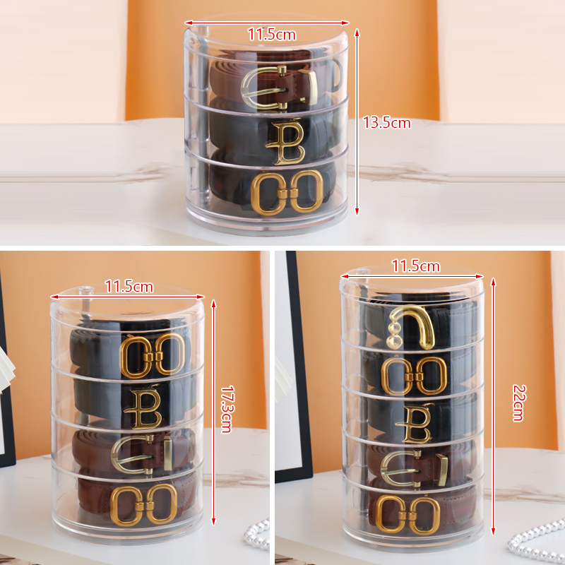 Vetrina trasparente per organizer da cintura multistrato rotante per cinture da donna, collane, gioielli, cravatte e papillon