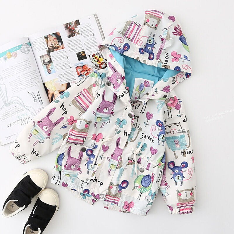 Autunno Del bambino Delle Ragazze Dei Ragazzi Del bambino Del Gatto Della Chiusura Lampo del Rivestimento del Cappotto A Maniche Lunghe per Bambini con Cappuccio Outwear Moda Bambini Vestiti di Inverno