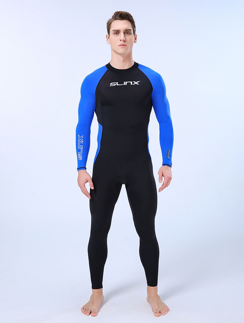 Men's Rash Guard Shirt Mens Long Sleeved T-Shirt Swimwear Wakeboard Floatsuit WetSuit Full Body Suit UV Swimming RashGuard Blue: L