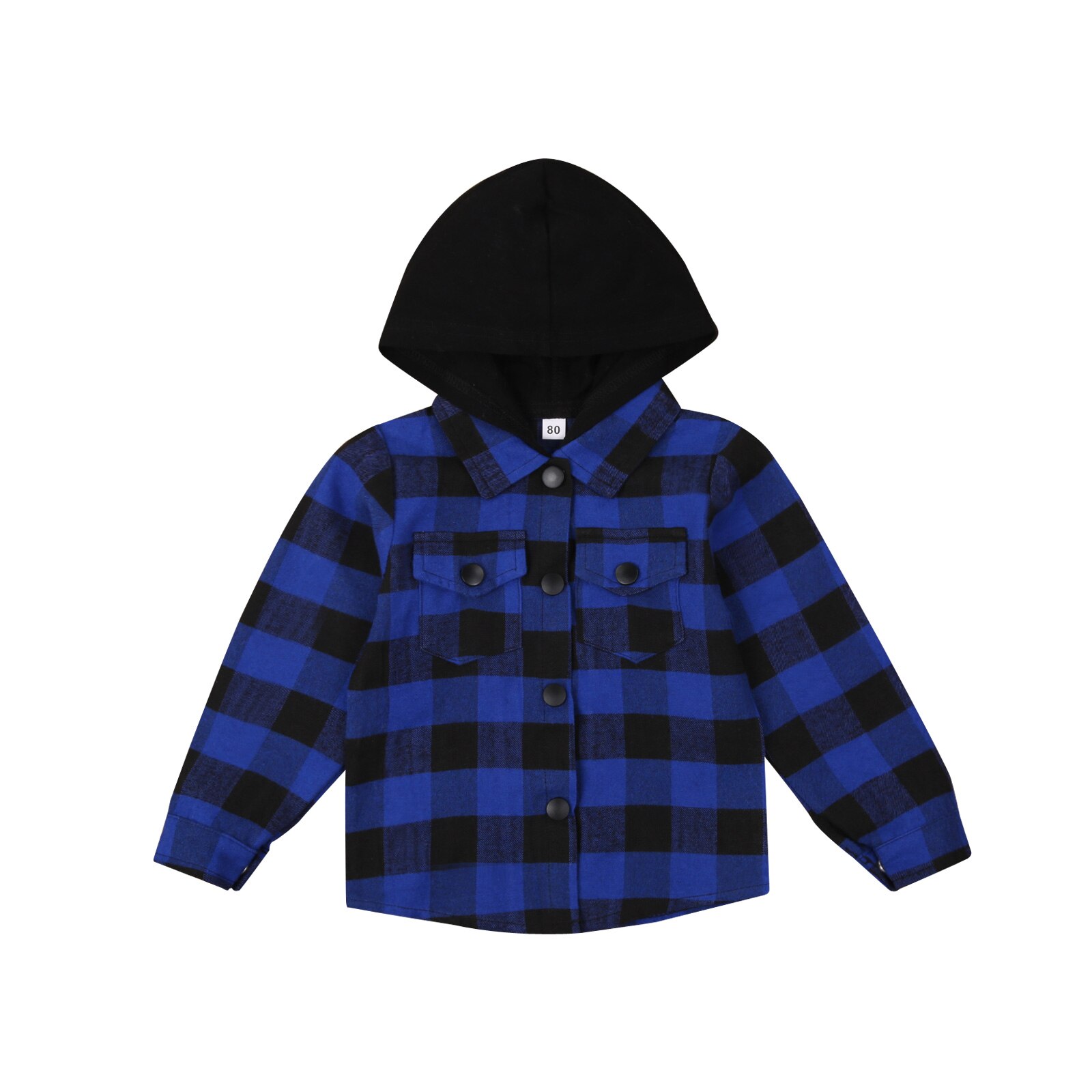 Manteau à motif écossais pour bébé garçon et fille, 1T-4T, manches longues, simple boutonnage, poches, chemises: Bleu / 18M