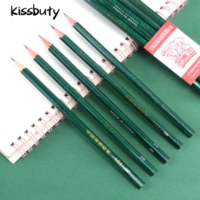 Crayons à mine en bois 2B pour enfants, 5/10, pièce/ensemble, pour croquis, dessin, école, papeterie de bureau