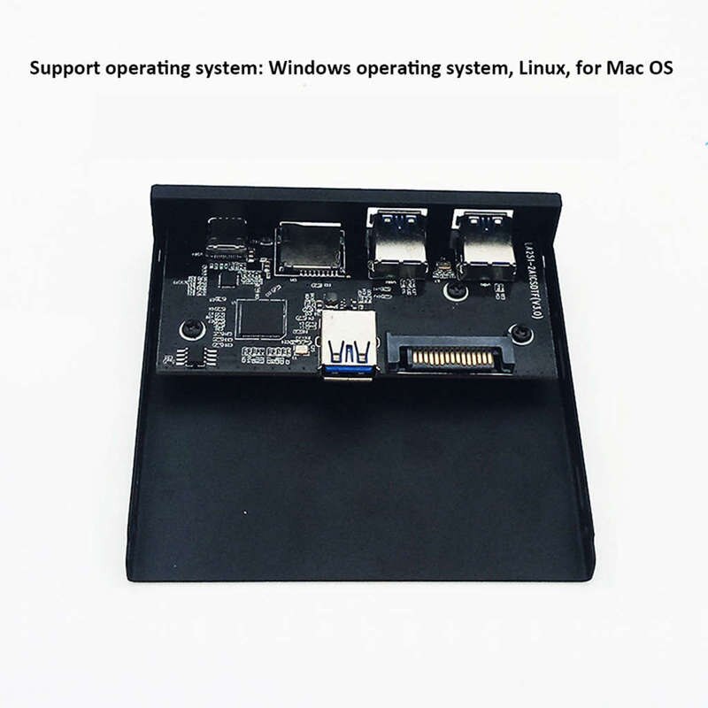33S50-Rtk 3 In 1 Card Reader Pc Front Panel Media Type-C Dual Usb 3.0 Port Hub Dashboard With Usb Power Cable Tf Sd Card Reader