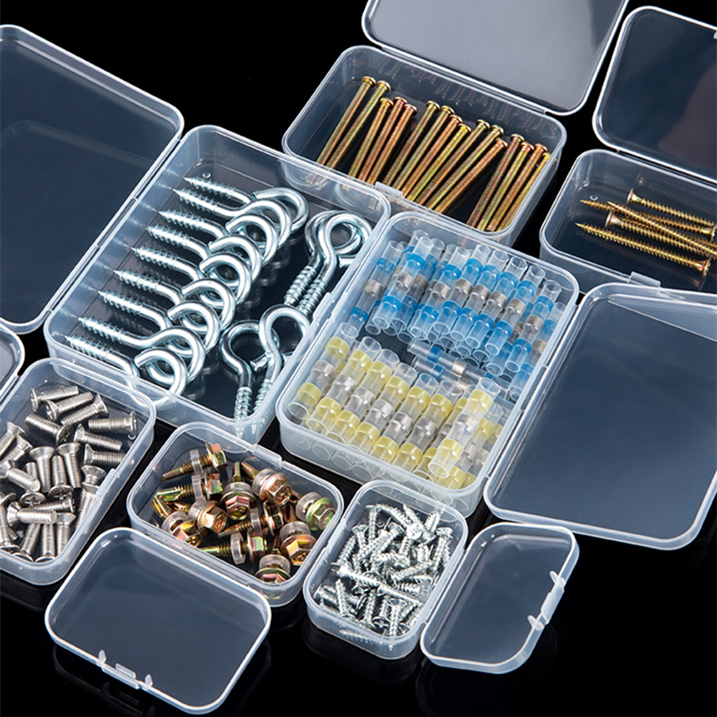 Mini Boxes Rectangle Clear Plastic Jewelry Storage Case Container Packaging Box for Earrings Rings Beads Collecting Small Items