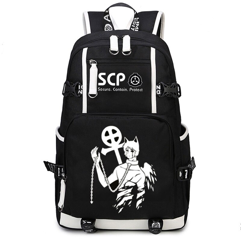 Scp seguro conter proteger cosplay mochila capacidade escola saco de ombro adolescente portátil viagem presente: 7