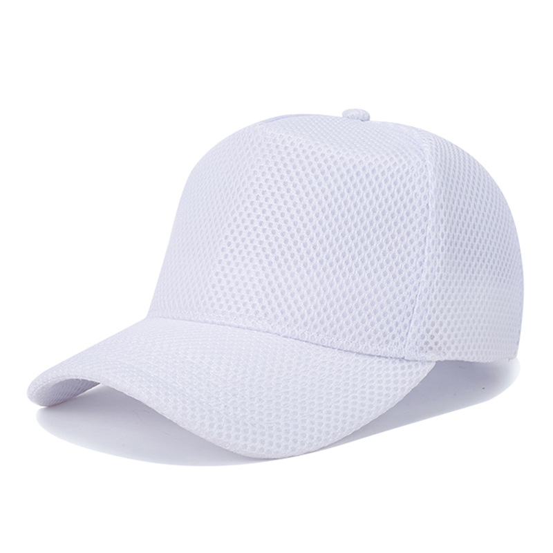 Casquette de Baseball respirante en maille à grosse tête 60-64cm pour hommes et femmes, Section fine, chapeau haut, protection solaire d'extérieur, chapeau en langue de canard: WHITE
