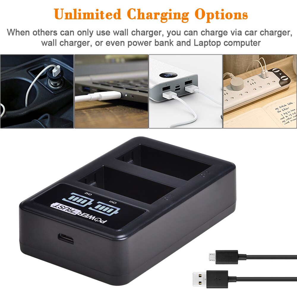 DMW-BLC12 DMW-BLC12E DMW-BLC12PP Battery and LED Charger for Panasonic Lumix DMC-G85 DMC-FZ200 DMC-FZ1000 DMC-G5 DMC-G6 G7 GH2