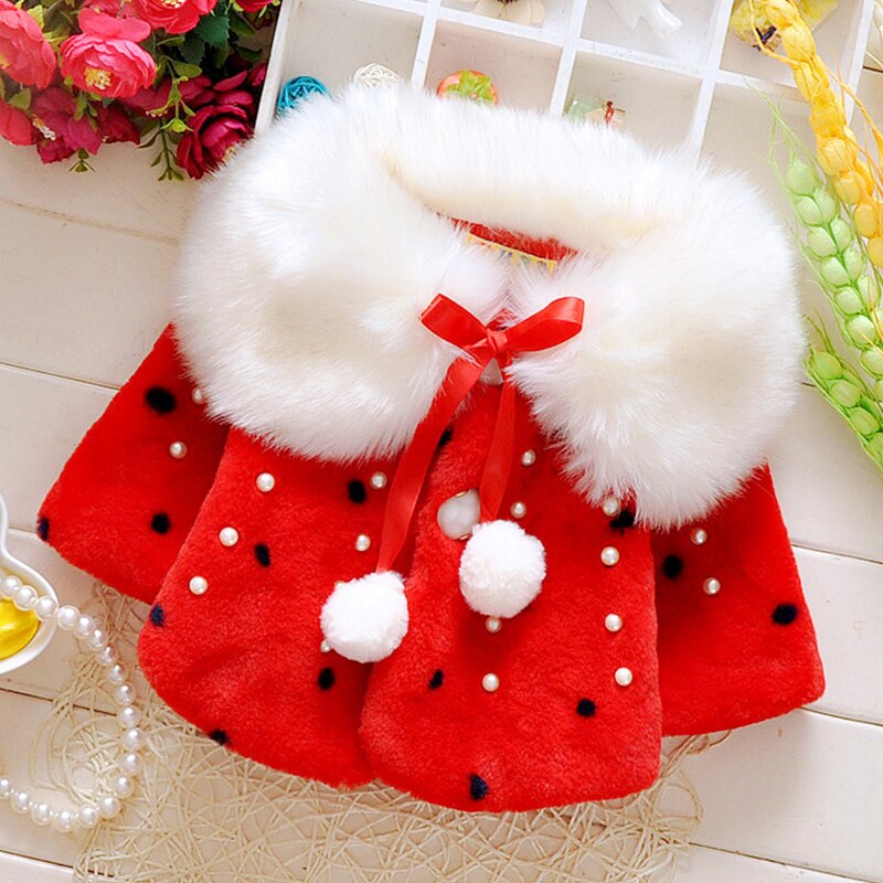 Meisjes Verdikte Warme Mantel Jas Kinderkleding Rood Warm Bontkraag Baby Meisjes Jas Sweet Baby Meisje Kleding winter