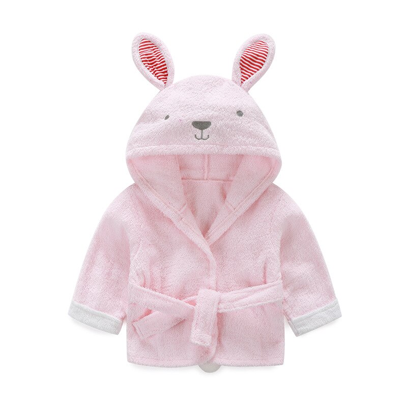 Spring Autumn Children Bathrobe Baby Cotton Cartoon Unisex Small Pajamas Animal Robes 1pcs Baby Hooded Blankets 0 To 12month