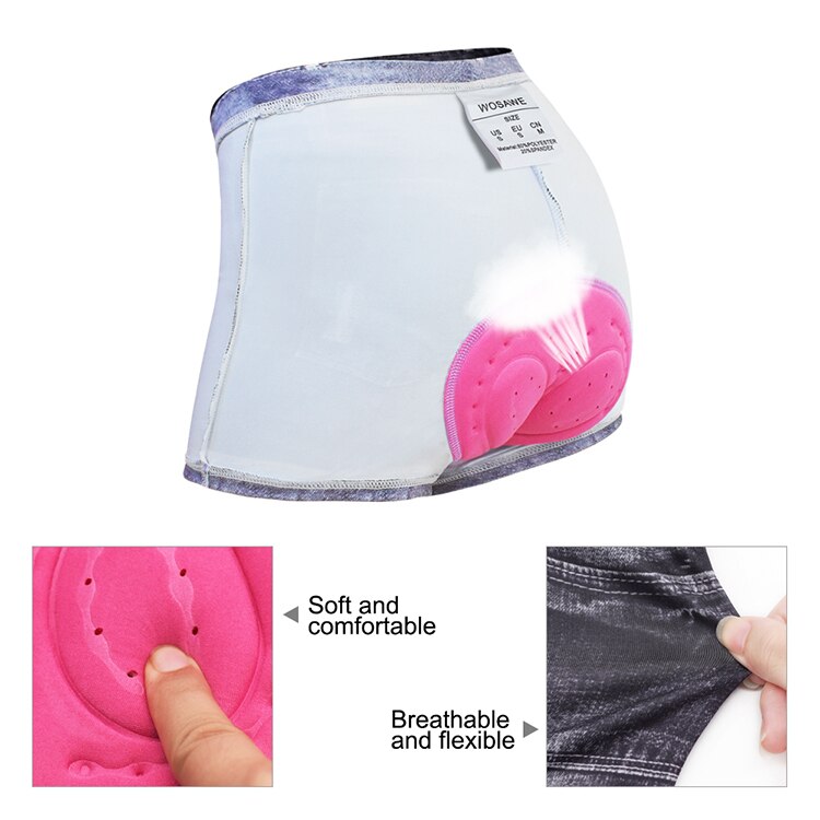 WOSAWE cuissard de cyclisme femme sous-vêtements de cyclisme vélo de route collants de Compression Gel 3D rembourré vélo pantalon court vtt Short