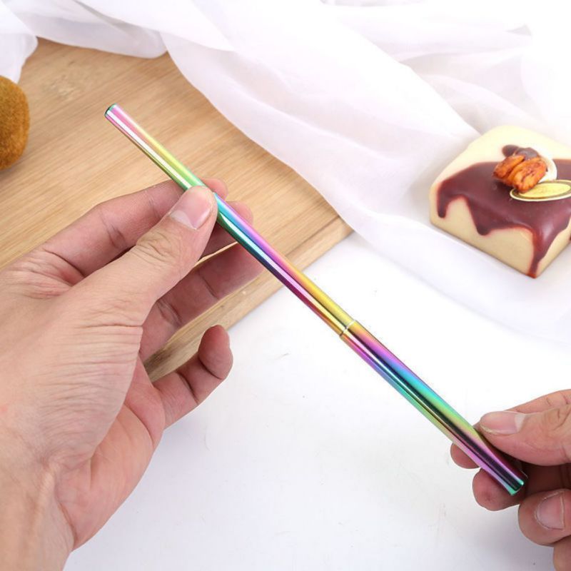 Cannucce portatili cannucce telescopiche pieghevoli cannucce riutilizzabili con elettrodomestici da cucina con manicotto in lega di alluminio