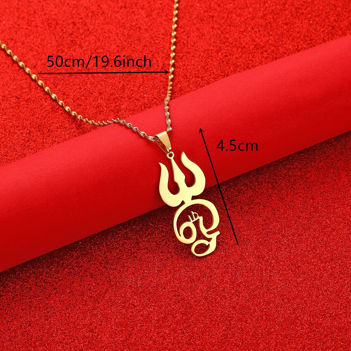 Stainless Steel India Tamil Om Sign Pendant Necklaces for Women Girls TAMIL OM Symbol Chain Jewelry