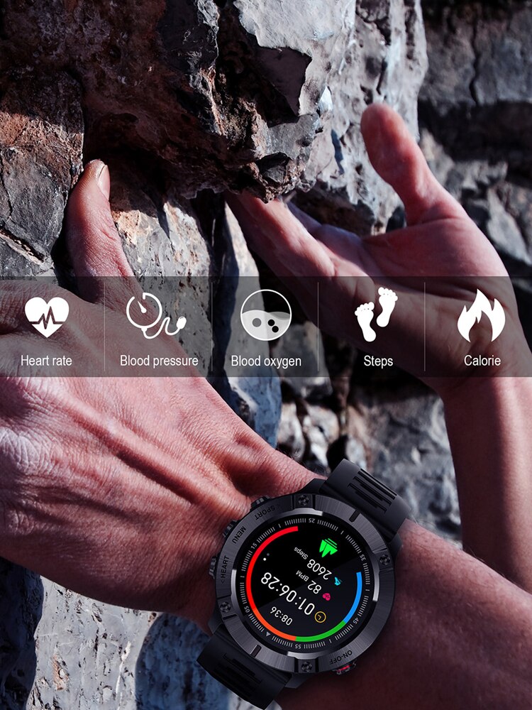 Buitensporten smartwatch hartslagmeter  ip68 waterdichte smartwatch heren fitnesstracker met lange batterijduur