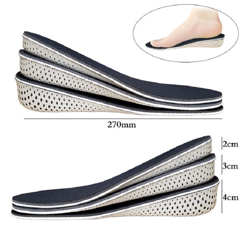 1 par de plantillas de espuma viscoelástica para hombres y mujeres que aumentan la altura plantillas de espuma viscoelástica para zapatos almohadillas de 2,3 cm/0.9in Lift soporte para Plantilla de talón