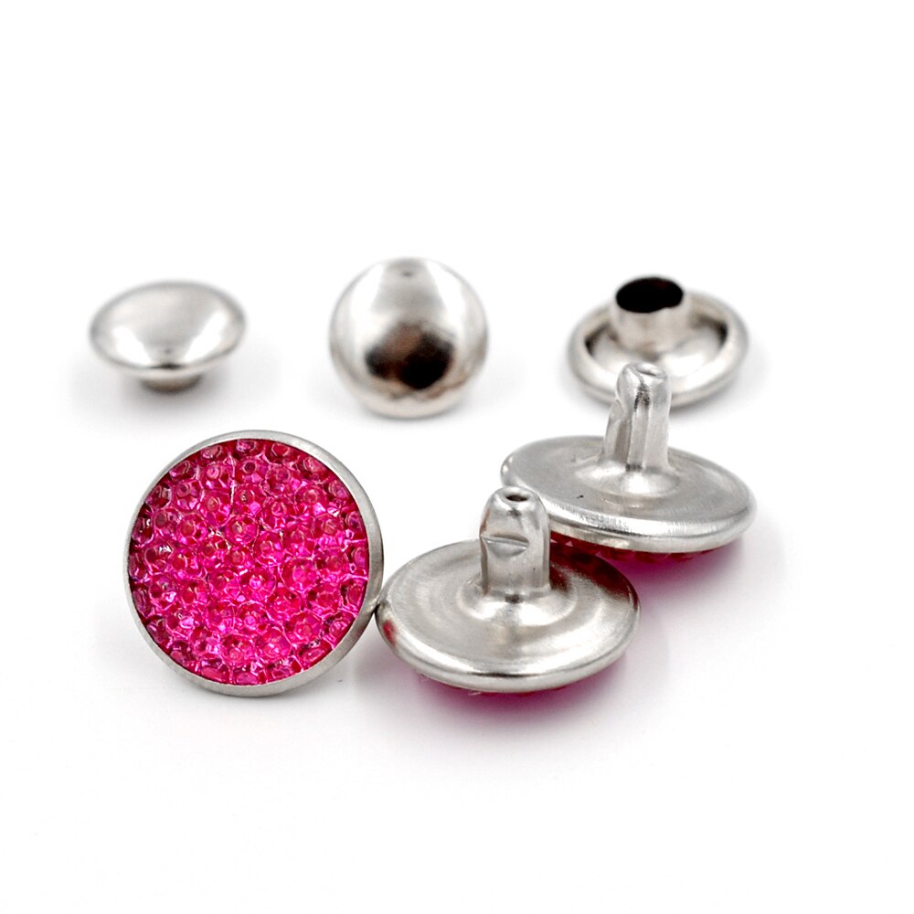 50 Sets Duplex Kleding Nail Metalen Klinknagels Kleding &amp; Accessoires Acryl Diamant Knoppen Metalen Spikes Nail Snaps