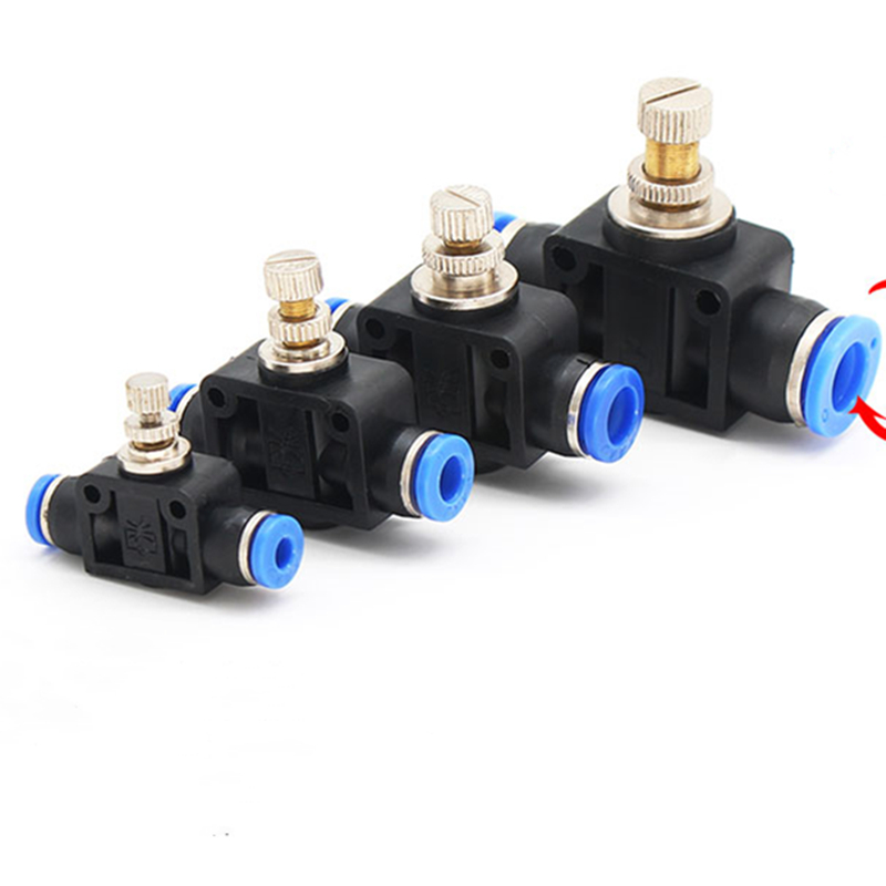 OD 4mm 6mm 8mm 10mm 12mm Pneumatic Air Flow Speed Control Valves Pneumatic Push In Fittings