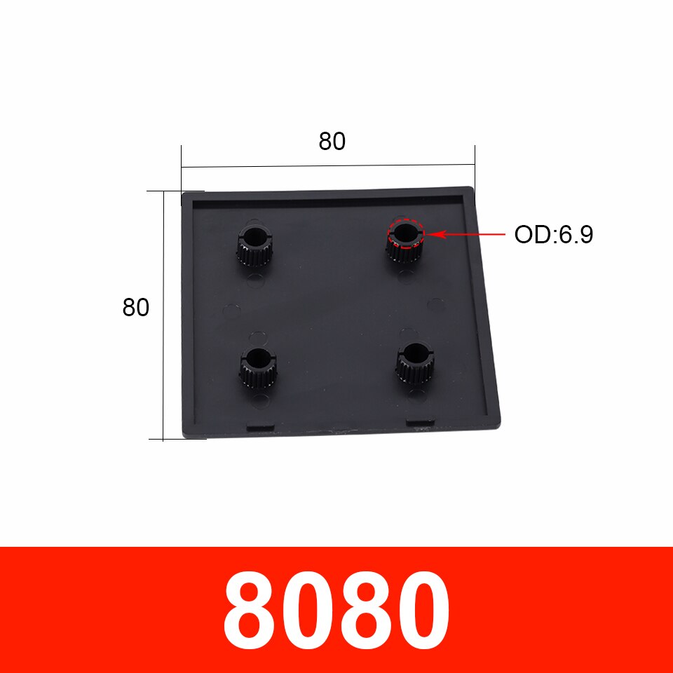 10PCS Black Nylon Aluminum Profile End Cap Cover Plate for /2040/3030/4040/4080/4545/5050/6060/100100 EU Aluminum Extrusion: 8080