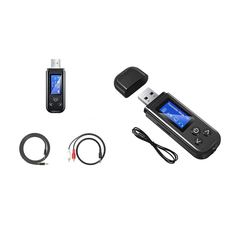 Bluetooth 5.0 nadajnik i odbiornik Audio USB 3.5MM RCA muzyka Stereo Adapter bezprzewodowy wbudowany akumulator