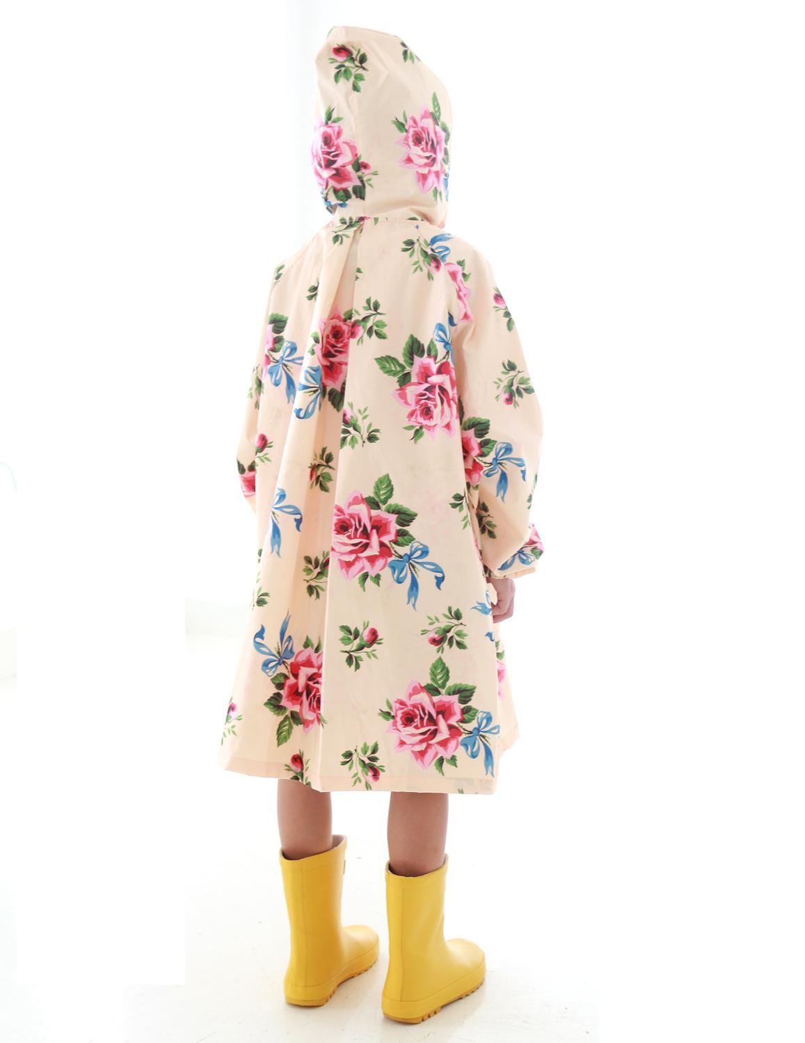 Stilfuld stor blomst børn regnfrakke piger poncho baby vandtæt poncho regnfrakke børn regntøj baby band regnjakke