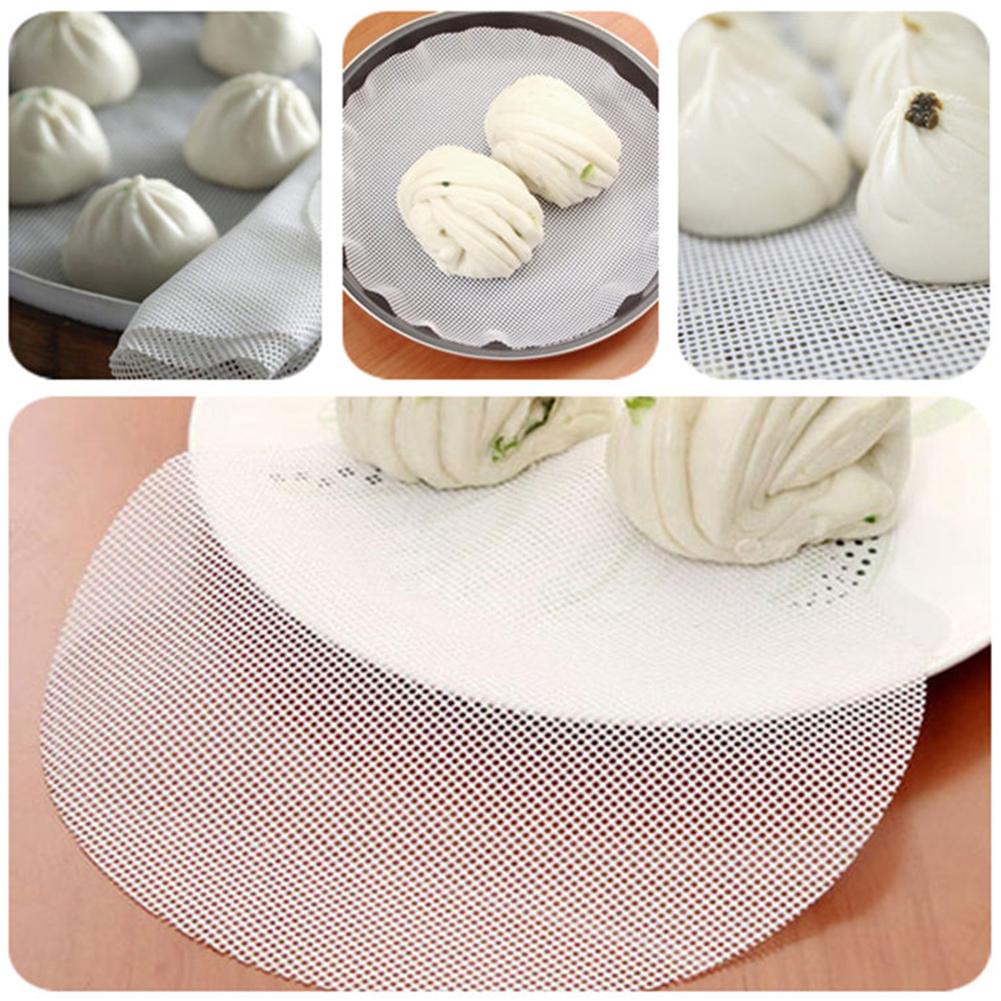 18-36cm Non-Stick Silicone Steamer White Dim Sum Paper Restaurant Kitchen Under Steamers Mat Kitchen Cooking Tools Accessories