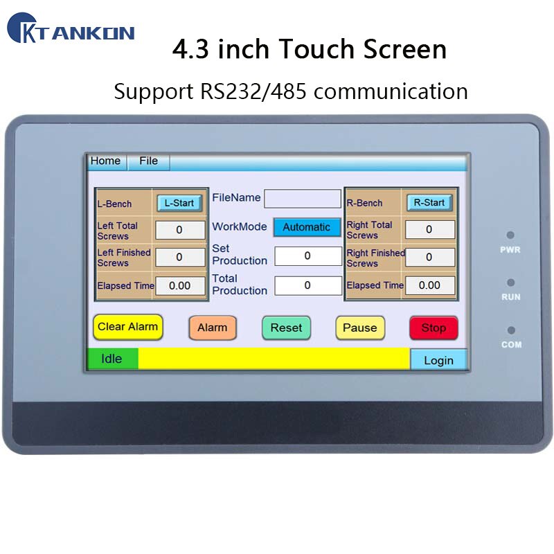 4.3Inch human Machine Interface LCD resistance Touch screen support RS232/485 HMI PLC industrial control Touch Panel