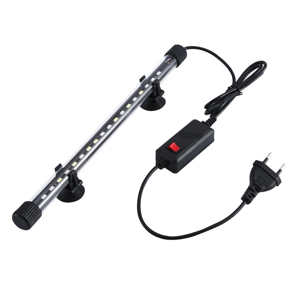 Luz Acuario Luz LED Para Acuario, 3 Modos De Color, Resistente Al Agua, 2 Filas De Cuentas Lampara Para Pecera De Tierra Y Agua Para Peces Ornamentales 220v Zy P28 Enchufe Europeo