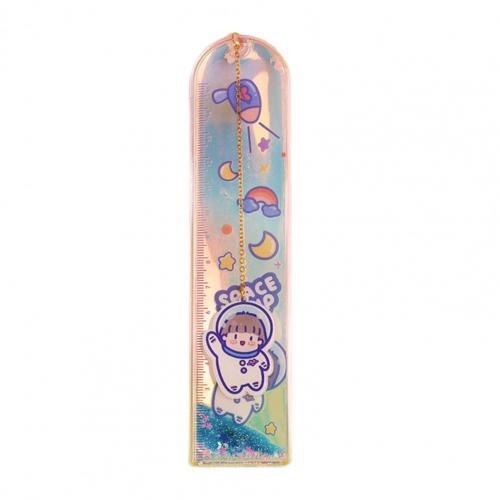 1pc Quicksand Ruler Bookmark 15cm Multifunction DIY Drawing Tools Oil Sand Ruler Student Rulers School Office Supplies Escolar: 12