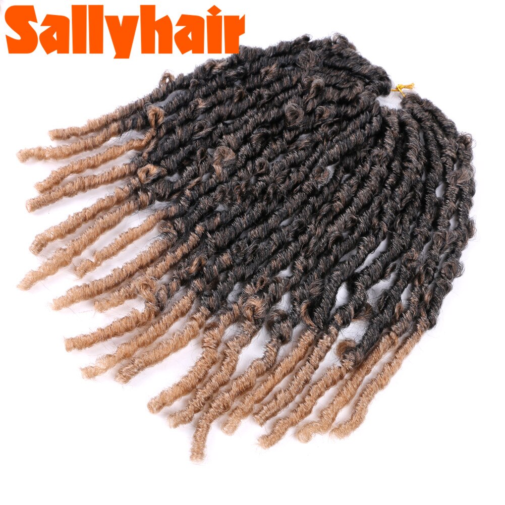 Sallyhair 14" Butterfly Locs Crochet Hair Distressed Butterfly Locs Crochet Braids Goddess Pre Looped Bob Locs Pre-Twist Braid