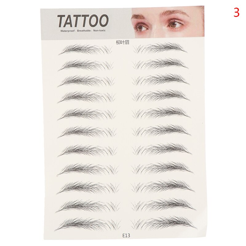 3D Haar Als Wenkbrauwen Make-Up Waterproof Wenkbrauw Tattoo Sticker Langdurige Natuurlijke Nep Wenkbrauw Cosmetica: A3-Willow eyebrow