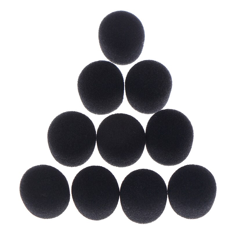 10 pièces casque remplacement mousse Microphone couverture téléphone casque micro couverture Microphone pare-brise casque mousse 25*8mm