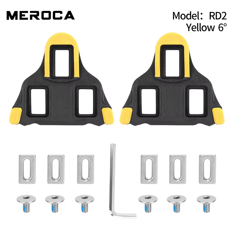 MEROCA Racefietspedalen Nylon Fietsvergrendelbare pedalen Fietslagerplaten Cliploze pedalen voor SPD SL systeem met vergrendelplaat: WIT