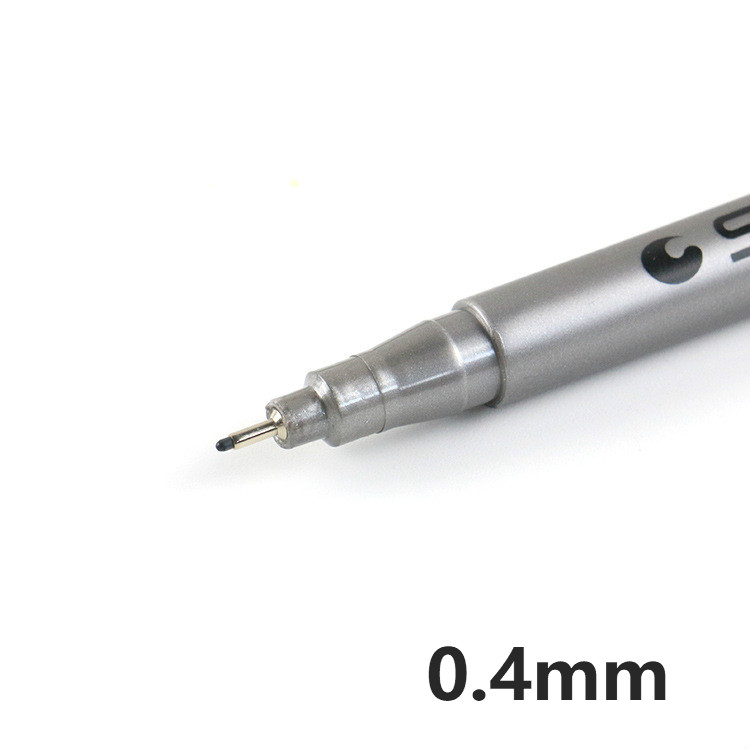Rotulador de Arte de cómic resistente al agua, 1 Uds., rotulador de arte, delineador de pigmentos, resistente al agua, para dibujar, escribir a mano, papelería escolar y de oficina: 0.4mm